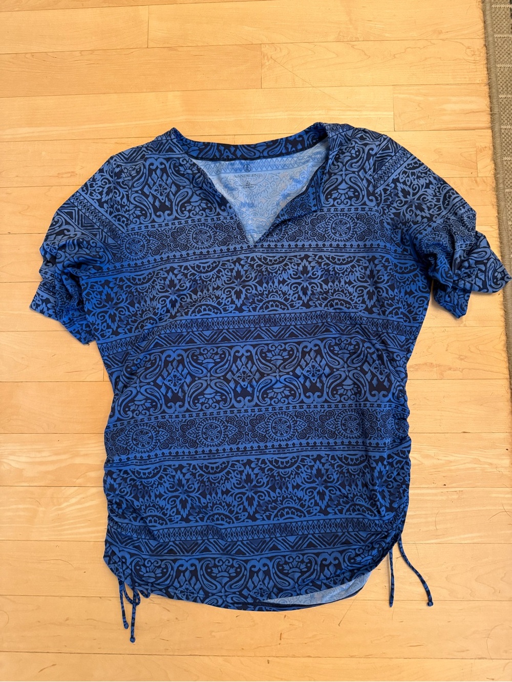 Ruched Short Sleeve Swim Top